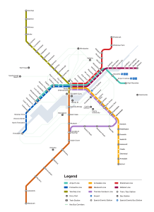 Mapa Pociąg&oacute;w Perth - Linie i Stacje