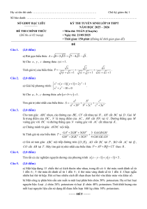 Examen de Matem&aacute;ticas Bạc Li&ecirc;u 2025-2026