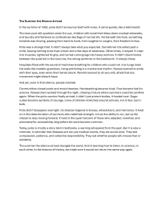 The Summer the Silence Arrived: Polio's Impact in 1952 & Its Legacy