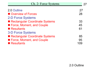 Force Systems: 2D & 3D Mechanics, Moments, Couples & Resultants