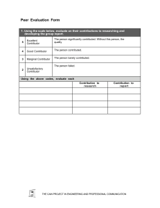Peer Evaluation Form for Group Projects