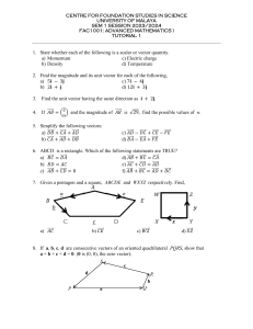 University of Malaya FAC1001 Advanced Mathematics I Tutorial 1