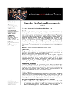 Composites: Classification and Manufacturing Process