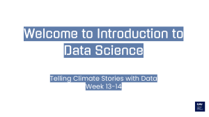 Introduction to Data Science: Telling Climate Stories with Data