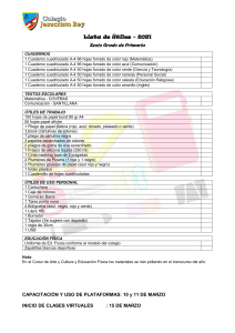 Lista de &Uacute;tiles Escolares 2021