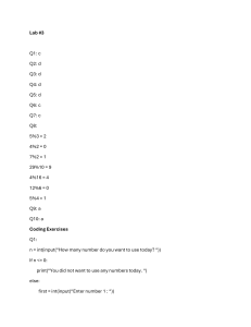 Lab #3 Python Programming Exercises: Modulo, Loops, Min/Max/Average