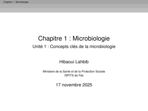 Chapitre 1 : Microbiologie - Concepts cl&eacute;s