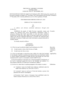 Sindh Food Fortification Act, 2021