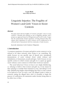 Linguistic Injustice & Women's Voices in Sexist Contexts