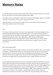 Cognitive Psychology: Memory Models & Types