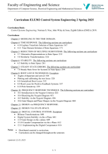 Control Systems Engineering 2 Syllabus 2025