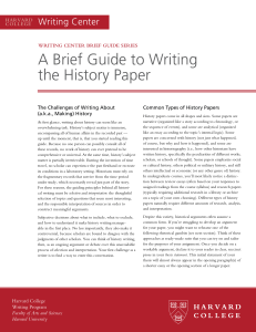 Harvard Guide to Writing History Papers