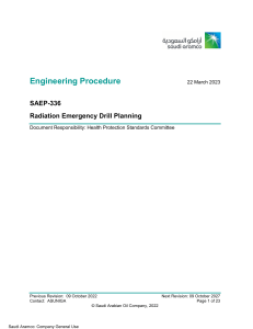 Saudi Aramco Radiation Emergency Drill Planning Procedure