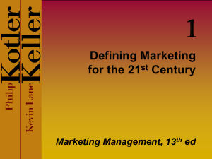 Defining Marketing for the 21st Century