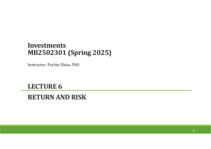 Lecture on Investment Return and Risk