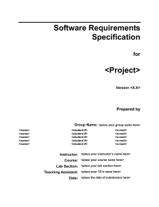 Software Requirements Specification (SRS) Template for Software Projects