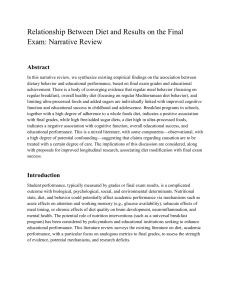 Relationship Between Diet & Final Exam Results: Narrative Review