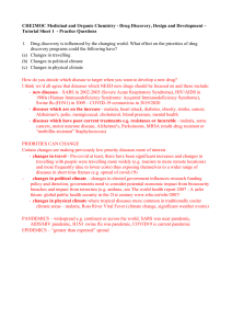 CHE2MOC Drug Discovery, Design & Development Tutorial Sheet 1