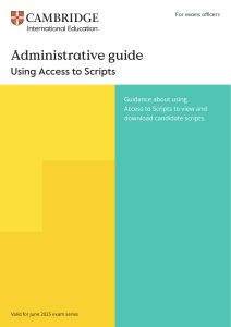 Access to Scripts Administrative Guide for Exams Officers | June 2025