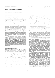 QRA &ndash; UNLEASHING ITS POWER: Evolution and Application of Quantitative Risk Assessment