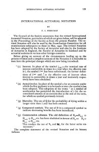International Actuarial Notation by F.S. Perryman