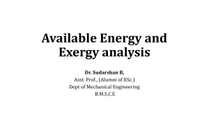 Exergy Analysis Lecture Notes