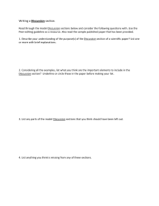 Writing a Scientific Discussion Section