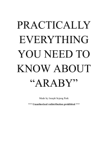 Araby by James Joyce: A Study Guide