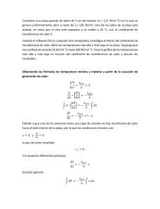Efecto del coeficiente de transferencia de calor en placa de lat&oacute;n