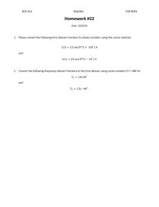 ECE 211 Homework #22: Phasor Notation Problems