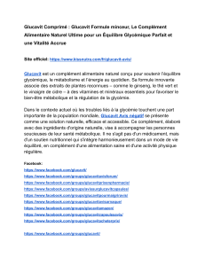 Glucavit Comprim&eacute;   Glucavit Formule minceur, Le Compl&eacute;ment Alimentaire Naturel Ultime pour un &Eacute;quilibre Glyc&eacute;mique Parfait et une Vitalit&eacute; Accrue