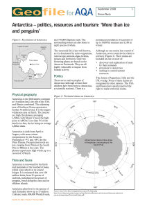 Antarctica: Politics, Resources & Tourism