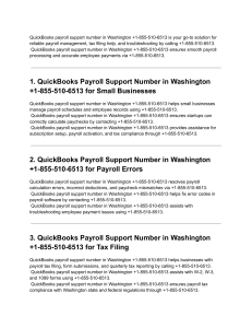 All-in-One QuickBooks&reg; Payroll Support Number in Washington &ndash; Expert Help Guide