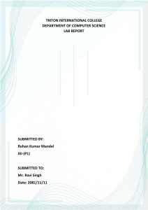 C Programming, MySQL, JavaScript Lab Report - Triton International College