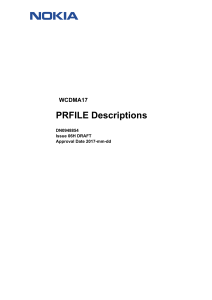 Nokia WCDMA17 PRFILE Descriptions: Technical Parameters Guide