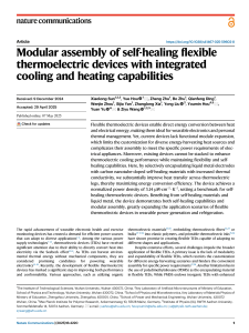 Self-Healing Flexible Thermoelectric Devices: Modular Cooling & Heating