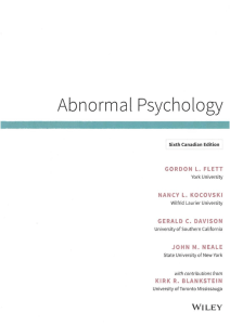 Abnormal Psychology 6th Canadian Edition PDF