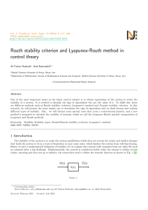 Routh and Lyapunov-Routh Stability Methods