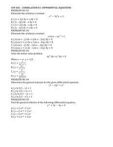 CVE 405 Differential Equations Problem Set