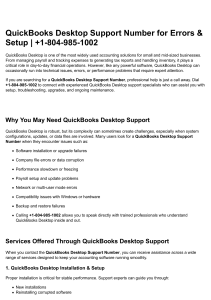 QuickBooks Desktop Support Number for Errors & Setup | +1-804-985-1002