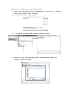 Procedimiento para Instalar Opciones en WorkVisual de KUKA