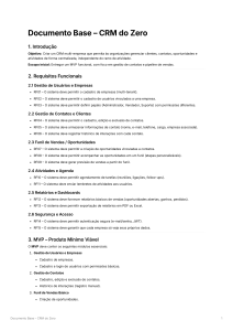 Requisitos para Desenvolvimento de CRM