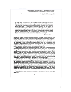 The Philosophical Enterprise by John Kavanaugh