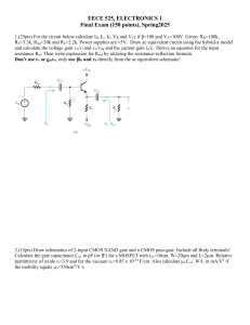 EECE 525 Electronics 1 Final Exam Spring 2025