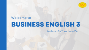 Marketing Course Outline | HUFLIT