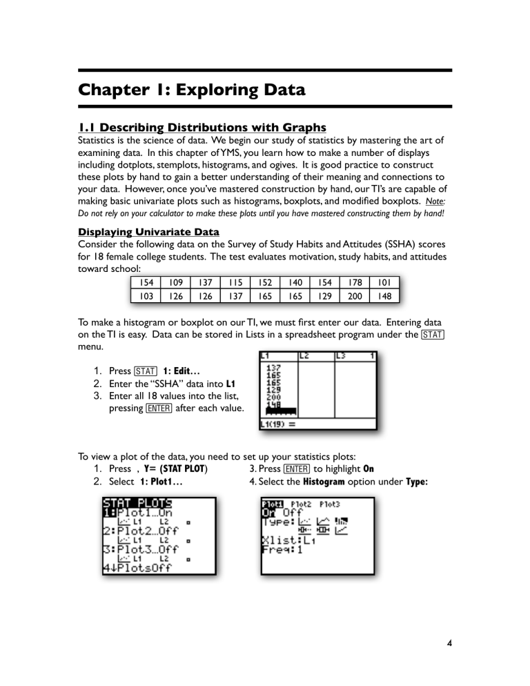 Chapter 1: Exploring Data with Graphs in Statistics