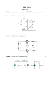 EEE 165(C) Circuit Analysis Class Test
