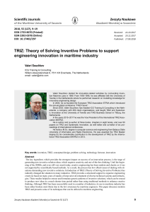 TRIZ: Theory of Solving Inventive Problems in Maritime Industry