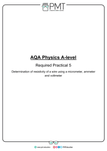 AQA Physics A-level Required Practical 5: Resistivity of a Wire