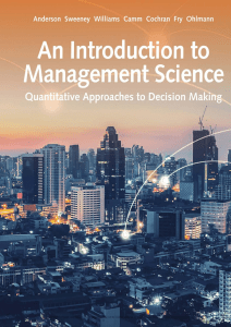 An Introduction to Management Science Quantitative Approaches to Decision Making 15th Edition PDF